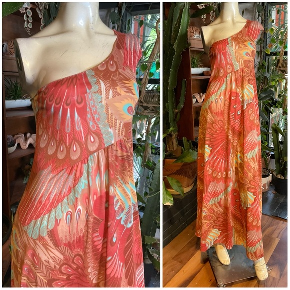 Vintage John Kloss Neiman Marcus One Shoulder Maxi Slip Dress - Picture 3 of 8